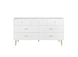 SIDEBOARD mit 6 Schubladen und Goldenen Akzenten, 140/35/76cm