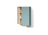 BADSCHRANK Marano Blau-Grau 50 x 75 cm mit Tür und offenen Fächern