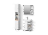 BADMÖBEL-SET Fucino Weiß 3 Teile, mit Hochschrank