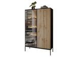 HOHE Vitrine ECLIPSE WTSZ104 mit Beleuchtung,Schwarz Eiche Wotan