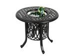 GARTEN-BISTROTISCH 55 cm Bronze Aluminium Outdoor Beistelltisch mit integriertem Eiseimer für Terrasse & Balkon