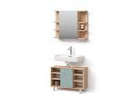BADMÖBEL-SET Fucino Grün 2 Teile, Unterschrank 80 cm