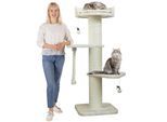 Premium Kratzbaum Grosse Katzen Stabil 'Freddy' – 150 cm Großer Katzenbaum Creme