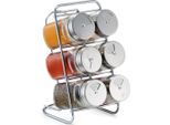 Gewürzständer ZELLER PRESENT, silber (silberfarben, transparent), Gewürzstreuer, Gewürzständer, zum individuellen Befüllen
