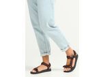 Sandale JACK WOLFSKIN "TAIGA SANDAL W", Damen, Gr. 40,5, schwarz mahogany, Synthetik, Schuhe Sandale, Sommerschuhe, Outdoorsandale