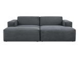 Ecksofa INOSIGN "Koa,228cm, L-Form, Modulsofa, Webstoff, Cord, Struktur, Chenille", grau (dunkelgrau), B:228cm H:88cm T:159cm, 100% Polyester, Sofas, Ecksofa, Designsofa, Set, Hocker inklusive, weicher Lounge-Sitzkomfort