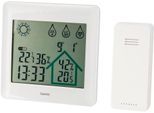 Funkwetterstation HAMA "Funk-Wetterstation mit Außensensor, Wettervorhersage", weiß, Wetterstationen, Funkwetterstation, Temperatur, Luftfeuchte, Uhrzeit, Datum