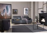 2-Sitzer "CR.450, Designsofa, Loungesofa, bequem und elegant", schwarz (signalschwarz 534, 58), B:164cm H:85cm T:95cm, NaturLEDER OSKAR (echtes Rindsleder);Jacquard-Flachgewebe Diane 1 Q2 (55% Polyacryl 45% Polyester), CREATION BY ROLF BENZ, Sofas, 2-Sitzer, Armlehne niedrig, Fuß chromfarben glänzend, Breite 164 cm