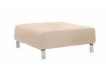 Hocker CALIA ITALIA "Simon", beige, B:97cm H:40cm T:97cm, Leder SORRENTO, pigmentiertes Glattleder;Leder BULL, pigmentiertes Dickleder, Hocker, Hocker