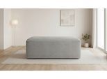 Polsterhocker INOSIGN "Koa", grau (cloud grau), B:114cm H:44cm T:61cm, 100% Polyester, Hocker, Polsterhocker, Wellenunterfederung, weicher Lounge-Sitzkomfort