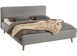 Polsterbett MEISE.MÖBEL "Mattis", grau (ash), B:201cm H:105cm L:218cm, Bezug Bett: Struktur Gewebe (100% Polyester), Betten, Polsterbett, Topseller, wahlweise mit Bettkasten