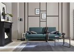 2-Sitzer "CR.450, Designsofa, Loungesofa, bequem und elegant", blau (ozeanblau 062, 72), B:164cm H:85cm T:95cm, NaturLEDER OSKAR (echtes Rindsleder);Jacquard-Flachgewebe Diane 1 Q2 (55% Polyacryl 45% Polyester), CREATION BY ROLF BENZ, Sofas, 2-Sitzer, Armlehne niedrig, Fuß chromfarben glänzend, Breite 164 cm