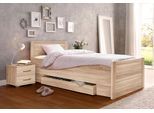 Bett PRIESS "Husum Schlafzimmer Jugendzimmer Rahmenbett", braun (struktureichefarben hell), B:110cm H:85cm L:208cm, Betten, Bett, Komforthöhe, hochwertige Premium Qualität, für Motorrahmen geeignet