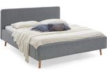 Polsterbett MEISE.MÖBEL "Mattis", blau (türkis), B:201cm H:105cm L:218cm, Bezug Bett: Multicolor (100% Polyester), Betten, Polsterbett, Topseller, wahlweise mit Bettkasten