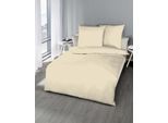 Bettwäsche KAEPPEL "Uni", beige (creme), B/L: 200cm x 200cm, 1 Stk., 2 Stk., Feinbiber, B/L: 80cm x 80cm & 80cm x 80cm, 3 Stk., Feinbiber, Obermaterial: 100% Baumwolle, Bettwäsche, Bettwäsche, Unifarben