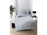 Wendebettwäsche KAEPPEL "Plaid", blau (hellblau), B/L: 155cm x 220cm, 1 Stk., 1 Stk., Seersucker, B/L: 80cm x 80cm, Seersucker, Obermaterial: 100% Baumwolle, Bettwäsche, Wendebettwäsche, mit Karomuster