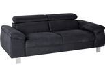 3-Sitzer COTTA "Komaris, B: 193 cm", grau (lava), B:193cm T:104cm, Microfaser PRIMABELLE (100% Polyester);Kunstleder SOFTLUX;Feinstruktur (100% Polyester);Kunstleder SOFTLUX/Struktur (100% Polyester);NaturLEDER, Sofas, 3-Sitzer, mit Kopfteilverstellung