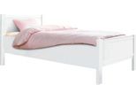 Bett PRIESS "Husum Schlafzimmer Jugendzimmer Rahmenbett", weiß, B:110cm H:85cm L:208cm, Betten, Bett, Komforthöhe, hochwertige Premium Qualität, für Motorrahmen geeignet