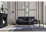 2-Sitzer "CR.450, Designsofa, Loungesofa, bequem und elegant", blau (schwarzblau 062, 74), B:164cm H:85cm T:95cm, NaturLEDER OSKAR (echtes Rindsleder);Jacquard-Flachgewebe Diane 1 Q2 (55% Polyacryl 45% Polyester), CREATION BY ROLF BENZ, Sofas, 2-Sitzer, Armlehne niedrig, Fuß chromfarben glänzend, Breite 164 cm