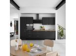 Nobilia Küchenleerblock Touch, Schwarz, Eiche, Holzwerkstoff, 6 Schublade(n) Schubladen, nur wie online abgebildet bestellbar, 330 cm, Blauer Engel, Pefc, Goldenes M, Made in Germany, DGM-Klimapakt, seitenverkehrt erhältlich, vormontierter Korpus, Küchen, Küchenzeilen & Küchenblöcke, Küchenzeilen ohne Geräte