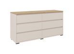 Carryhome Sideboard, Eiche, Kaschmir, Kunststoff, 6 Schublade(n) Schubladen, 160.1x78.9x48 cm, Wohnzimmer, Kommoden & Sideboards, Sideboards