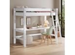 P & B Hochbett, Weiß, Holz, Kiefer, massiv, links montierbar, rechts montierbar, 90x200 cm, FSC Mix, Kinder- & Jugendzimmer, Kindermöbel, Kinderbetten, Hochbetten