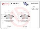 BREMBO Bremsbelagsatz, Scheibenbremse p59042x für Citroën Ford Opel Volvo GM PONTIAC SAAB Mercedes JAGUAR MITSUBISHI MAZDA RENAULT F