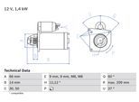 BOSCH Starter 0986021651 für Peugeot Fiat Citroën TOYOTA