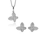 Orphelia 'Jolie' Dames 925 Sterling Zilveren Set: Ketting-Hanger + Oorbellen - Zilver SET-7044