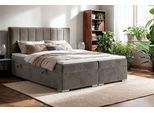 Boxbett HOME AFFAIRE "GALLIPOL mit Bettkästen, Matratze und Topper, Breite 140/160/180/200cm", taupe, B:143cm L:209cm, Hartfaserplatte, Holz teilmassiv, Massivholz, Spanplatte, Komplettbetten, Stauraumbett mit Bonnell- oder Taschenfederkernmatratze (H2, H3)