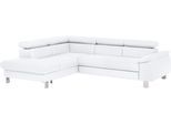 Ecksofa COTTA "Komaris L-Form, B: 249 cm", weiß, B:249cm H:72cm T:100cm, Microfaser PRIMABELLE (100% Polyester);Kunstleder SOFTLUX;Feinstruktur (100% Polyester);Kunstleder SOFTLUX/Struktur (100% Polyester);NaturLEDER, Sofas, Ecksofa, mit Kopfteilverstellung, optional Bettfunktion, Bettkasten & Licht
