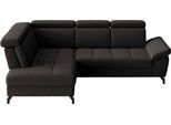 Ecksofa SIT & MORE "Vanity L-Form, B: 254 cm, Leder", schwarz, B:254cm H:84cm T:197cm, Sofas, Ecksofa, Inkl.Sitz-,Kopf-und Armteilverstellung