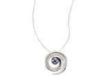 Kette mit Anhänger ZEEME "Silber 925 rhodiniert mit einer schwarzen Perle 5,5-6mm", weiß, Halsketten, Damen, 45cm, Silber 925 (Sterlingsilber), L: 45 B: 18mm, glänzend, B:18mm