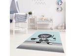 Kinderteppich CARPET CITY "Bueno Kids 9378", grün (mint), B:160cm H:11mm L:230cm, Polypropylen (PP), Teppiche, Kinderteppich, Spielteppich, Löwe, Boot, 3D-Effekt, Weicher Flor, Pflegeleicht