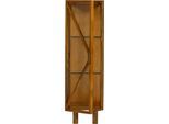 Vitrine WOOOD "Kella Mangoholz mit Glastüren und Glaseinlegeböden 40 x 39 x 137 cm", natur, B:40cm H:137cm T:39cm, Massivholz, Schränke, Vitrine, Tragkraft 5–7 kg pro Glasboden, Wandbefestigung empfohlen