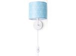 PACO HOME Wandleuchte "Stella 401", weiß (hellblau), 1, Ø 18cm H: 26,5cm, Leuchten, Stecker Flur Lampe Wohnzimmer Ø 18cm Skandi Stil Kabel 3m E14, Wandleuchte
