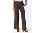 Bequeme Jeans INSPIRATIONEN, Damen, Gr. 24, Kurzgrößen, braun, denim, 96% Baumwolle, 4% Elasthan, unifarben, lang, Jeans