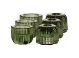 Kerzenhalter VILLEROY & BOCH "2in1-Kerzenständer Fleur ø 6,3 cm 6er Set grün", grün, Kerzenhalter, Kerzenhalter