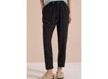 Stoffhose CECIL, Damen, Gr. L, Länge 28, schwarz, Stoff, 100% Viskose, unifarben, loose fit knöchelfrei, Hosen Stoffhose, im Loose Fit