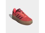 Plateausneaker ADIDAS ORIGINALS "GAZELLE BOLD", Damen, Gr. 43, solar turbo, shadow rot, gold metallic, Leder, Synthetik, Schuhe Plateausneaker