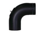 Bertrams Pelletino Bogen 10BG90RV-100M 100 x 0,6 mm, mattschwarz, 90°, mit Reinigungsöffnung, glatt