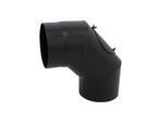 Bertrams ST-Pu Segmentbogen 08SBRV90-300L 90°, 300 mm, geschweißt, pulverbeschichtet, schwarz, Reinigungsöffnung