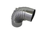 Bertrams Alu Bogen 14BG90-150KV 90°, Ø 150 x 1 mm, gerippt, mit Kontrollverschluss