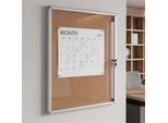 Schaukasten MCW-Q51, Memoboard Pinnwand mit Korkoberfläche, Aluminium abschließbar inkl. Zubehör 95x68x7cm