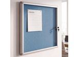 Schaukasten MCW-Q51, Memoboard Pinnwand mit Filzoberfläche, Aluminium abschließbar inkl. Zubehör 65x68x7cm ~ blau