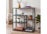 Regal MCW-P98, Wohnregal Standregal Ablageregal, Industrial Metall 80x80x30cm ~ anthrazit