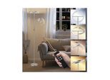 tectake® Deckenfluter, LED, 20 W, inklusive Leselicht 7 W, bewegliche LED-Bögen und Schwanenhals, 31,5 x 188 cm