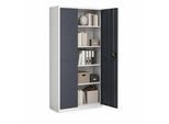 VCM Metallschrank mit 5 Fächern, Stahlschrank abschließbar, 80 x 180 x 40 cm, Aktenschrank und Universalschrank, Malivo