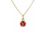 Kette mit Anhänger FIRETTI "Schmuck Geschenk Silber 925 Halsschmuck Halskette Ankerkette Käfer", rot (rot, goldfarben, silber, 925, schwarz), Halsketten, Mädchen, Silber 925 (Sterlingsilber), L: 36 B: 1mm, B:1mm