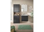 Badezimmer Ice 3-tlg. Schwarz/Eiche dunkel m. LED